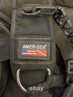 AMER-SEA SCUBA BCD VEST SIZE Medium Dive U. S. A Amer Sea Buoyancy Backpack Tank