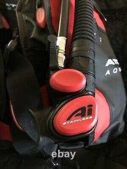 Atomic Aquatics BC1 Black/Red Scuba Sz. ML with Ai Stainless Steel BCD Inflator