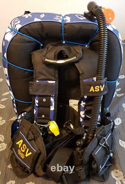 BLUE Black ASV SCUBA Diving USA Made BCD Buoyancy Control Device Size XL USED