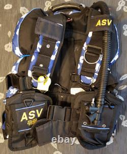 BLUE Black ASV SCUBA Diving USA Made BCD Buoyancy Control Device Size XL USED