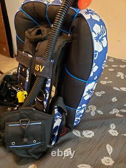 BLUE Black ASV SCUBA Diving USA Made BCD Buoyancy Control Device Size XL USED