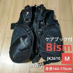 Bism JK2610 BCD size M black scuba Large Buoyancy Compensator Vest USED