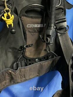 Cressi Aquapro 5R Scuba Diving Vest BCD LG Black/Blue With Cressi Bag. Good