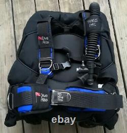 Dive Rite Trans Pac Harness with Rec Wing BCD BC M L Scuba Blue Mint Condition