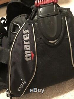 Mares Dragon BCD Large Black MRS Weight Pockets Scuba Excellent Condition