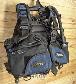 Mares Syncro Power Weight Integrated Rear Inflate BC BCD Large L BCD Scuba Dive