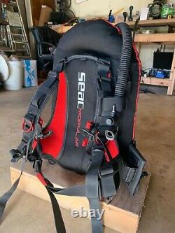 Scuba Diving BCD SEAC Modular One, red & black. Harness with wing