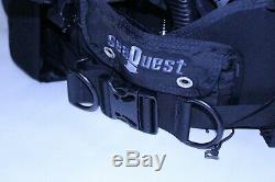 Used Sea Quest Black Diamond BCD Scuba Weight Integrated M/L Airsource Inflator