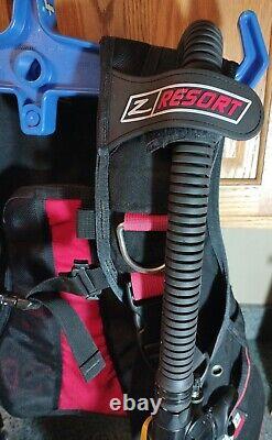 Zeagle Resort BCD Size LG Large Black/Red with Drop System Scuba Divers Underwater